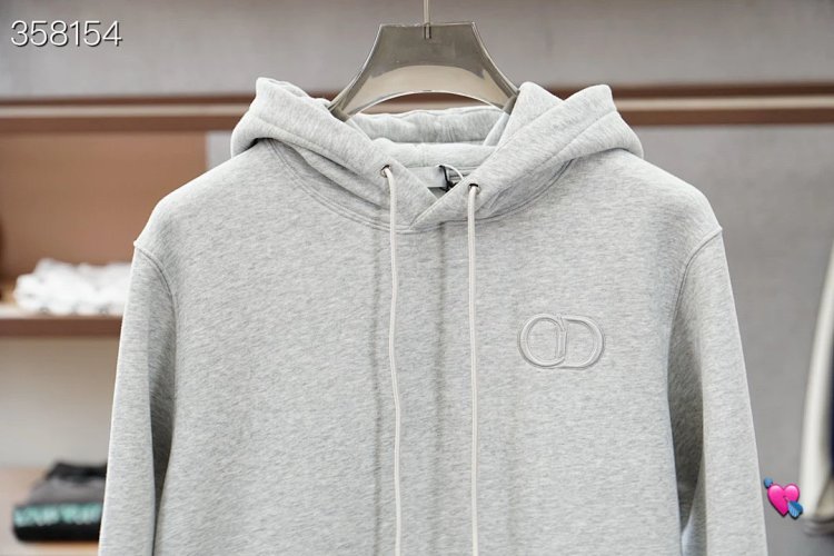 DiorDior classic CD embroidered hooded pure cotton men's fashionable casual hooded sweatshirt | Loon