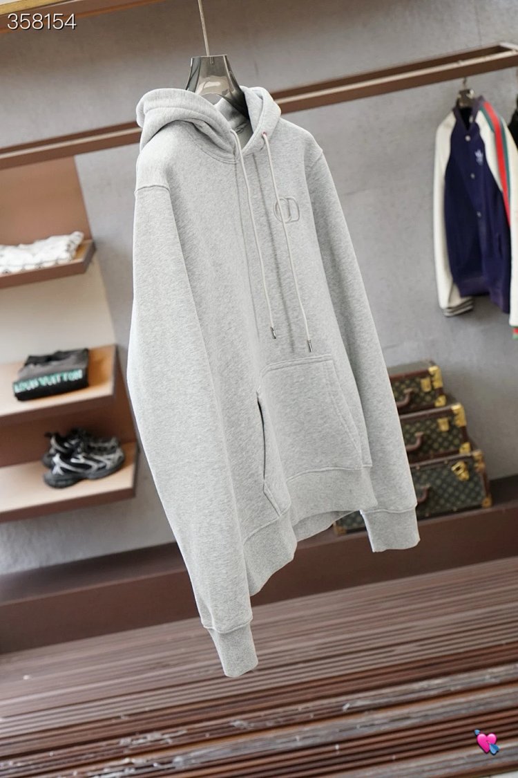 DiorDior classic CD embroidered hooded pure cotton men's fashionable casual hooded sweatshirt | Loon