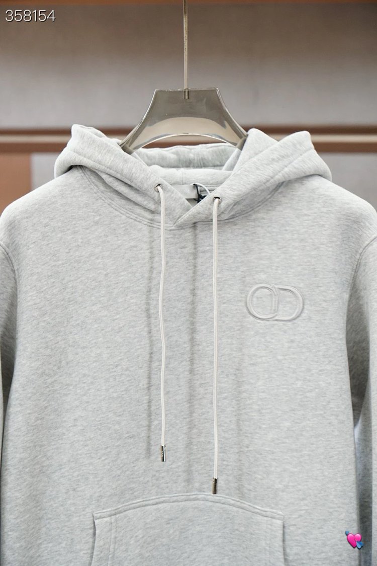 DiorDior classic CD embroidered hooded pure cotton men's fashionable casual hooded sweatshirt | Loon