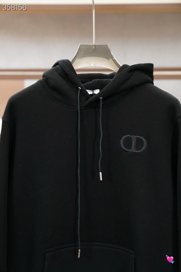 DiorDior classic CD embroidered hooded pure cotton men's fashionable casual hooded sweatshirt | Loon