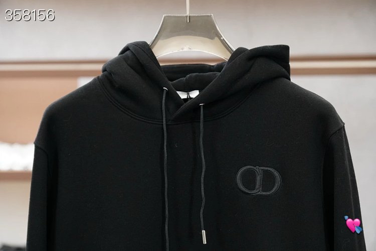 DiorDior classic CD embroidered hooded pure cotton men's fashionable casual hooded sweatshirt | Loon