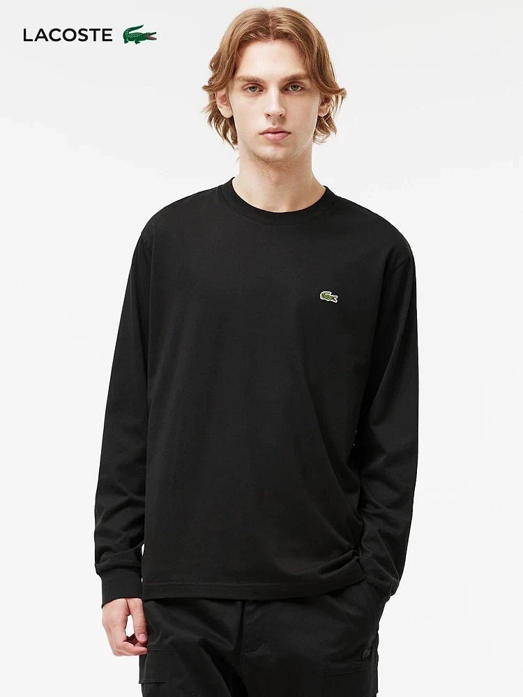 LACOSTE  French crocodile men's pure cotton round neck long sleeved T-shirt TH7307 | Loongbuymall