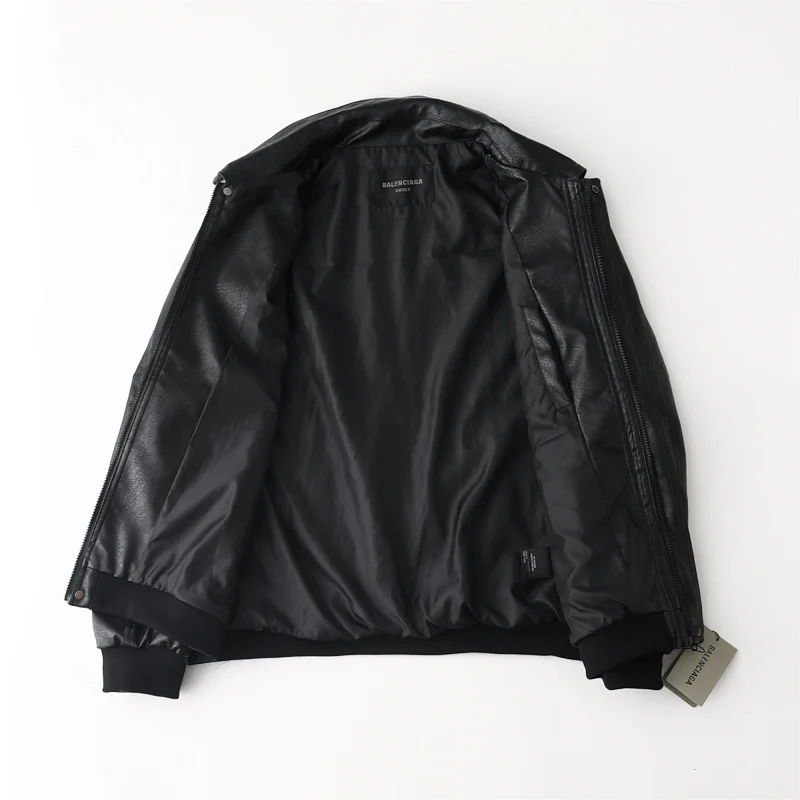 Balenciaga   Simulated PU leather jacket with loose fit | Loongbuymall