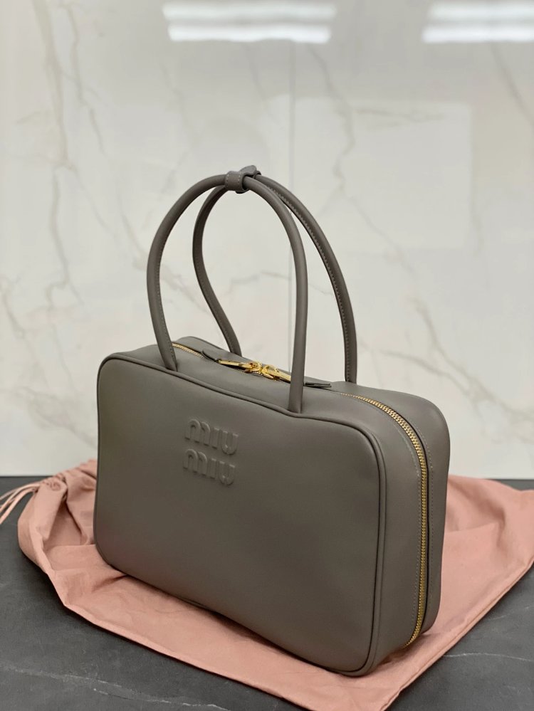miumiu Original Leather Handheld Official Document Bag for Women 2025 New Large 