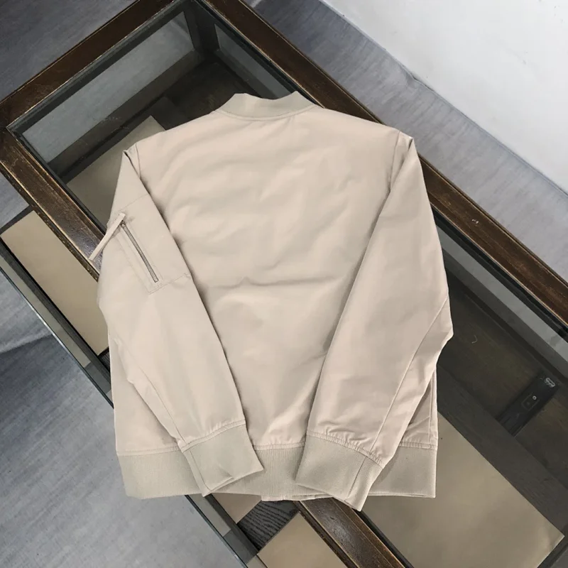 Prada men's jacket baseball collar zipper jacket cardigan solid color men's casual | Loongbuymall