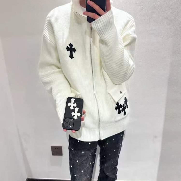 Chrome Hearts cardigan knitted sweater jacket for both men and women | Loongbuymall
