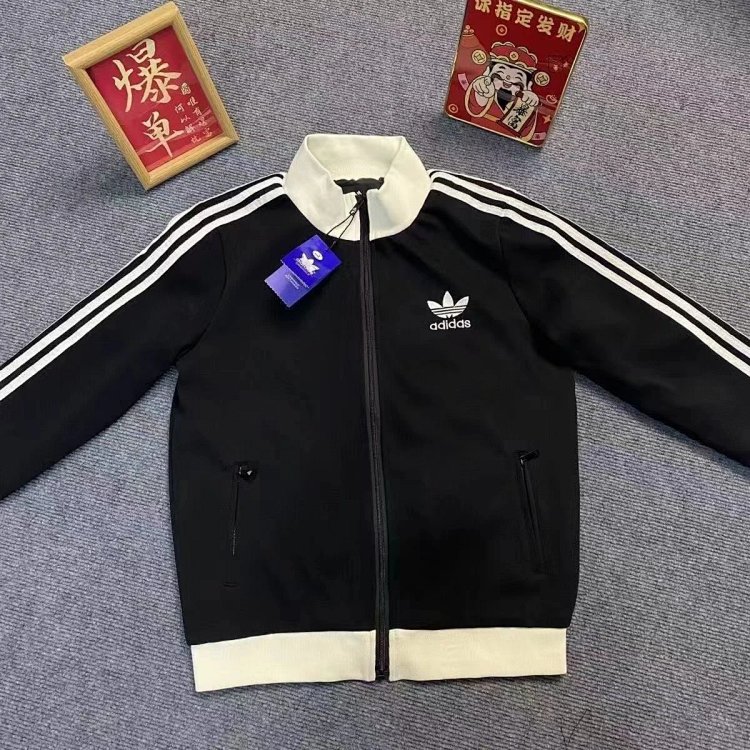 Adidas Clover Jacket Double Zipper Men's and Women's Embroidered Trendy Jacket | Loongbuymall