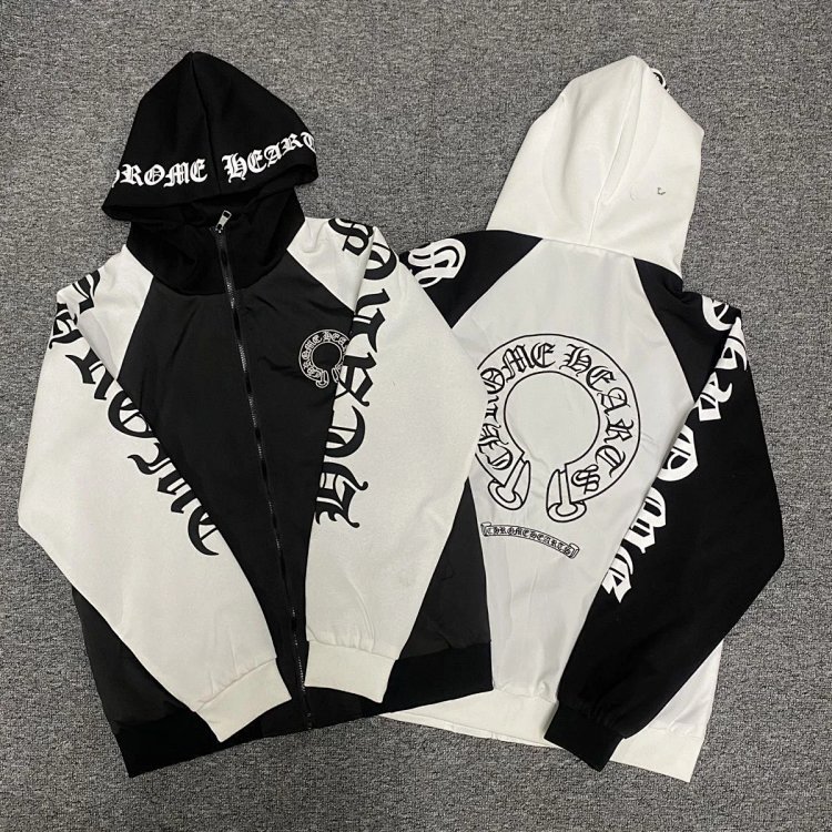 Chrome Hearts light luxury Sanskrit printed spring and autumn cardigan hooded ja