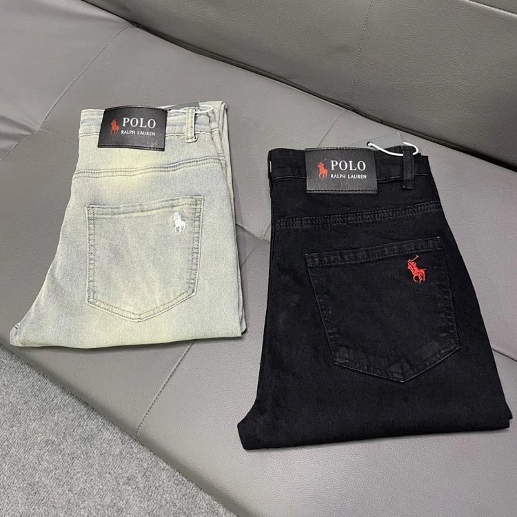 Ralph Lauren jeans embroidered casual pants straight leg slim fit pants | Loongbuymall