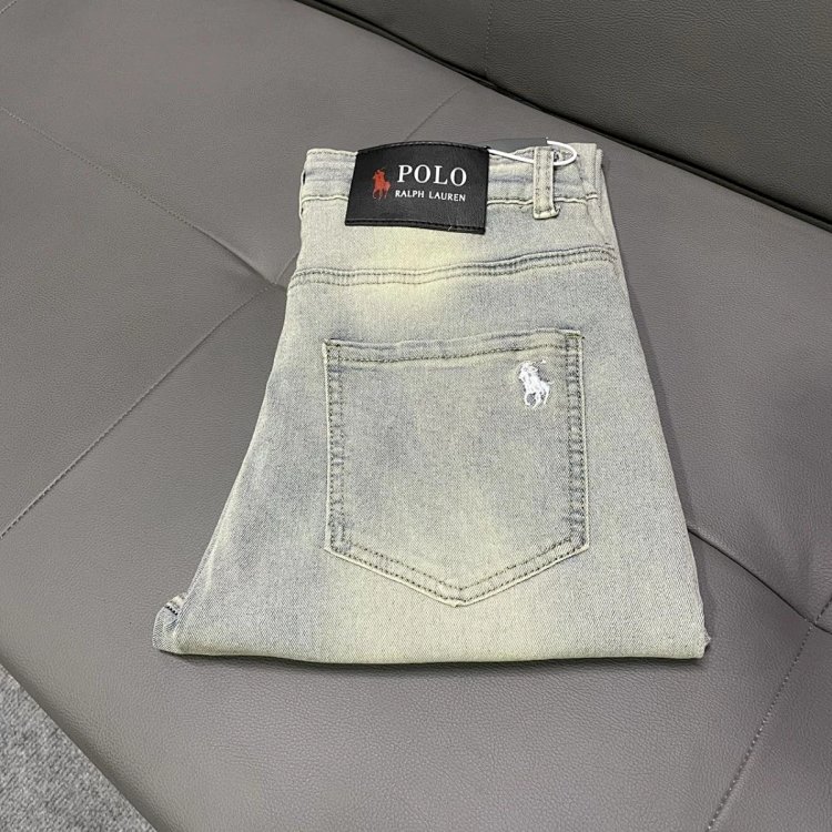 Ralph Lauren jeans embroidered casual pants straight leg slim fit pants | Loongbuymall