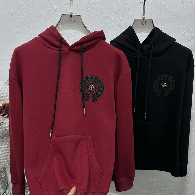 Chrome Hearts hooded sweatshirt, autumn and winter cross long sleeved fleece jacket | Loongbuymall