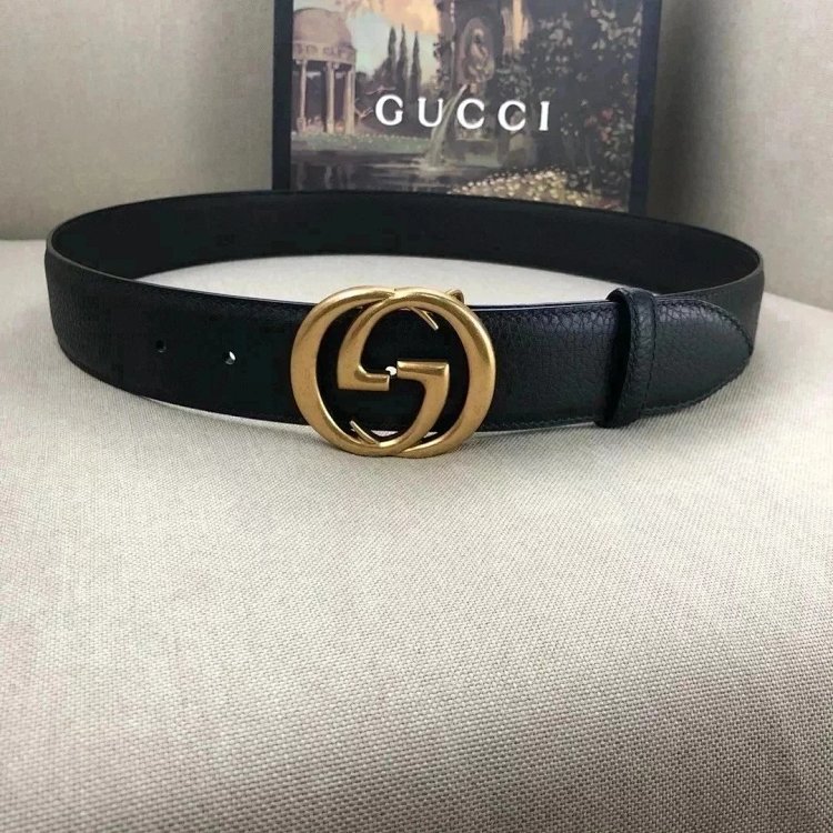 Gucci counter version cowhide double buckle waistband belt | Loongbuymall