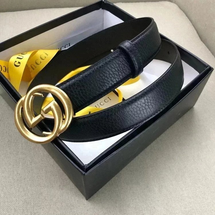 Gucci counter version cowhide double buckle waistband belt | Loongbuymall
