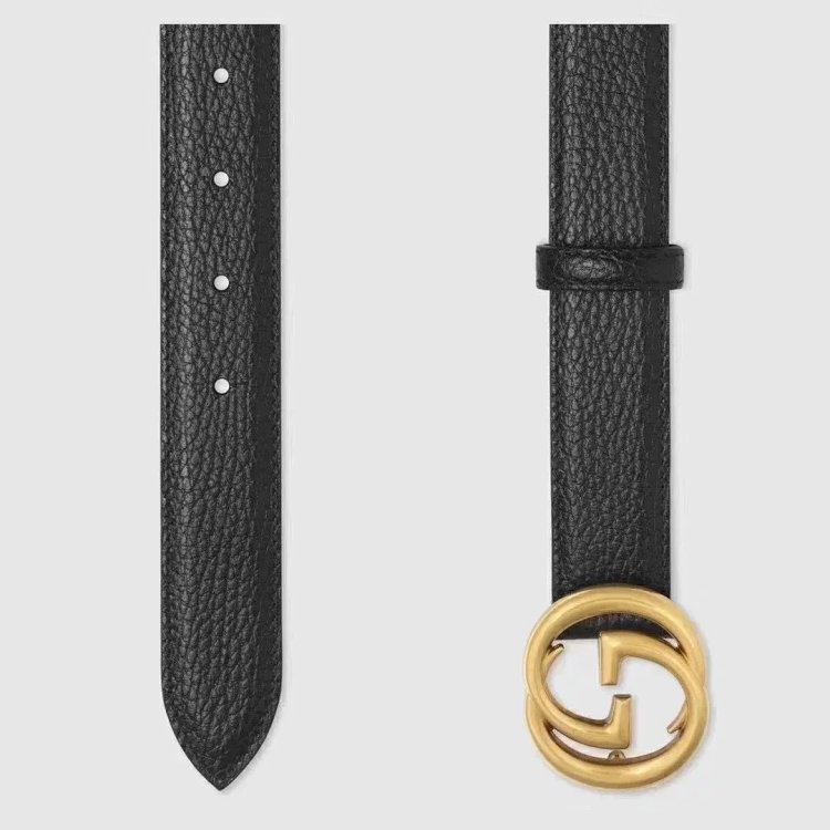 Gucci counter version cowhide double buckle waistband belt | Loongbuymall