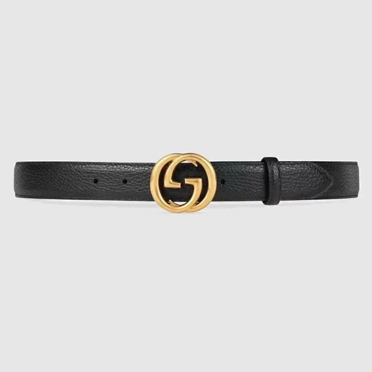 Gucci counter version cowhide double buckle waistband belt | Loongbuymall