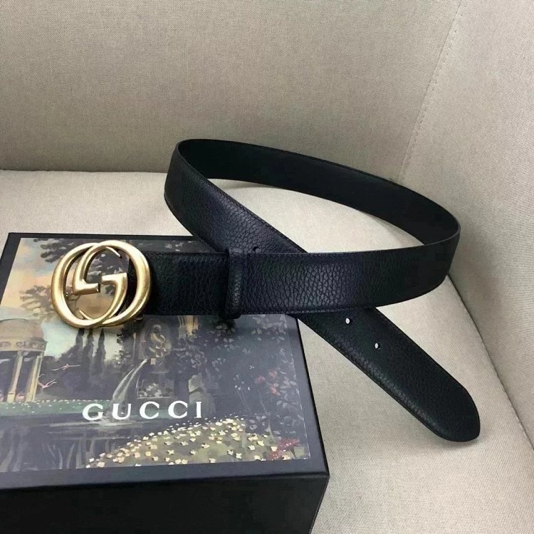 Gucci counter version cowhide double buckle waistband belt | Loongbuymall