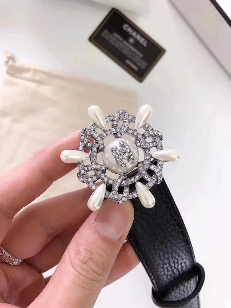 Chanel casual versatile full leather belt | Loongbuymall