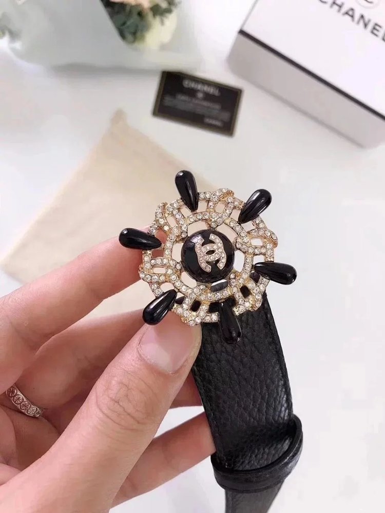 Chanel casual versatile full leather belt | Loongbuymall