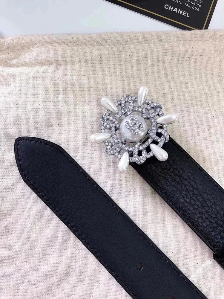Chanel casual versatile full leather belt | Loongbuymall