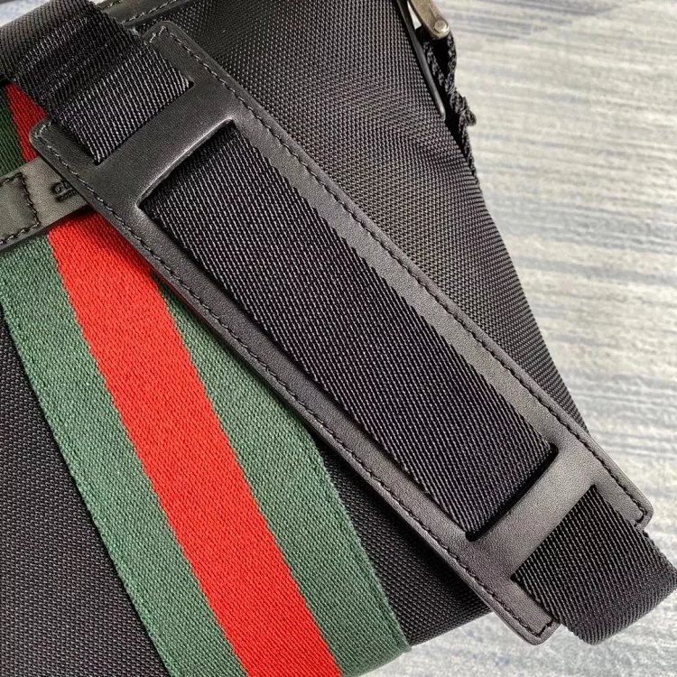 Gucci crossbody bag with red and green stripes, men's shoulder bag, large size 387111, small size 47