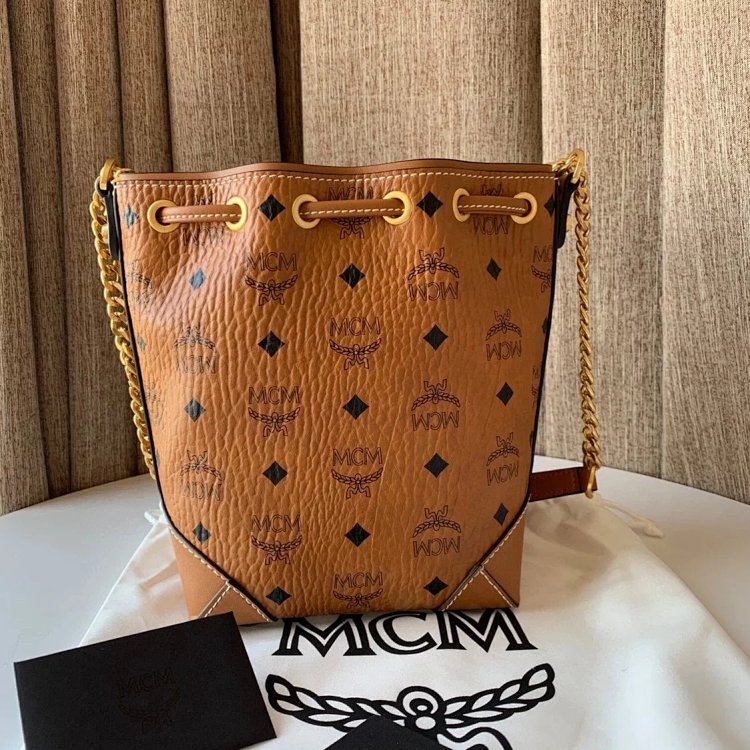 MCM Mini Drawstring Bucket Bag Imported Original Single Handbag Shoulder Bag Crossbody Bag | Loongbu