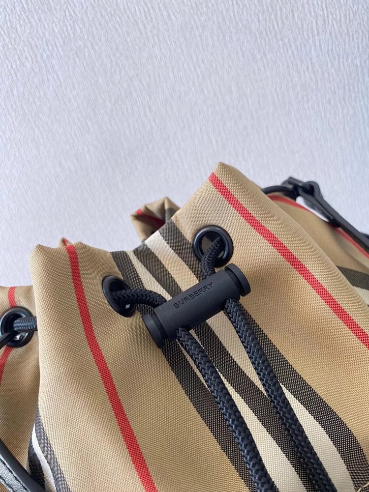 Burberry storage classic plaid canvas bucket bag drawstring bag | Loongbuymall