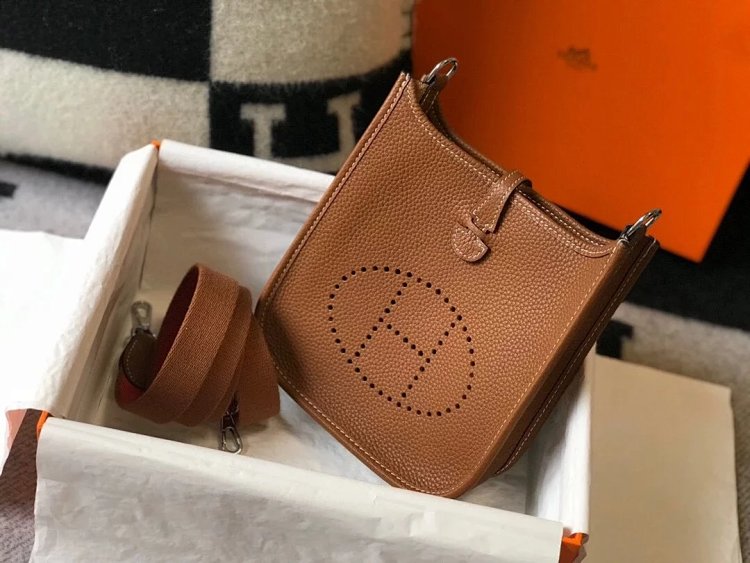 Hermes mini calf leather hollow shoulder crossbody buckle women's bag | Loongbuymall