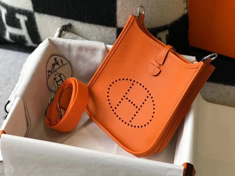 Hermes mini calf leather hollow shoulder crossbody buckle women's bag | Loongbuymall