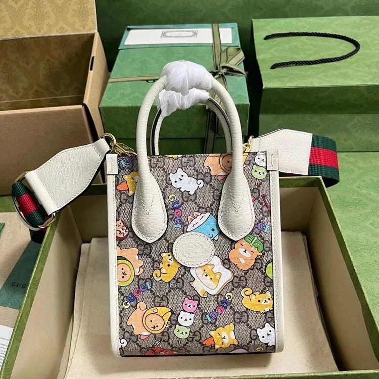 Gucci animal print mini tote bag music score bag crossbody bag shoulder bag unisex 699406 | Loongbuy