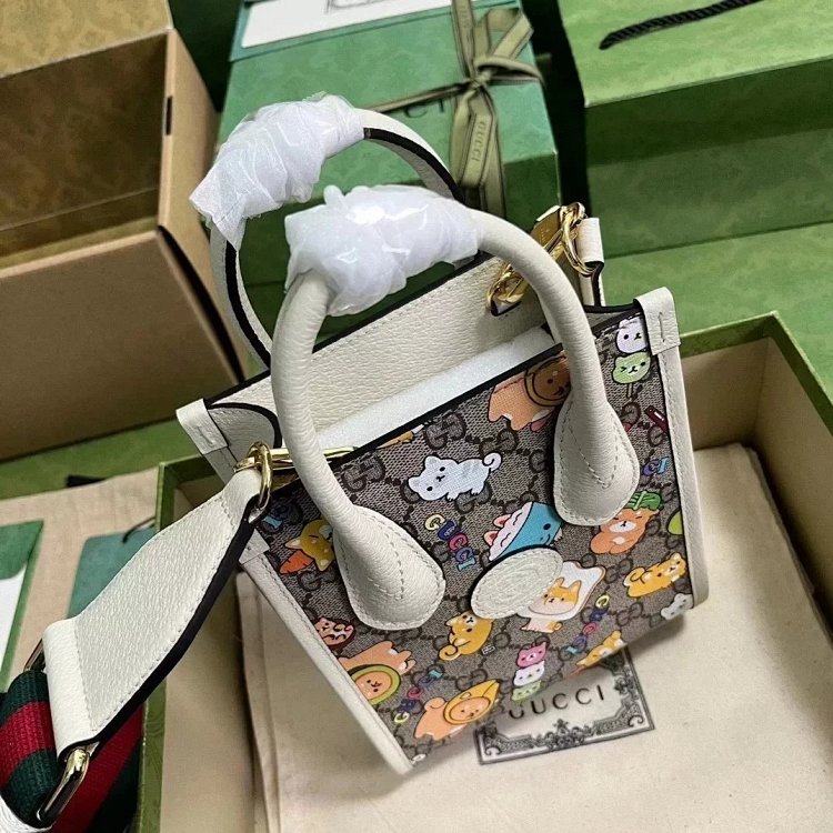 Gucci animal print mini tote bag music score bag crossbody bag shoulder bag unisex 699406 | Loongbuy