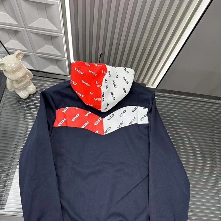 EVISU hooded red and white hoodie | Loongbuymall