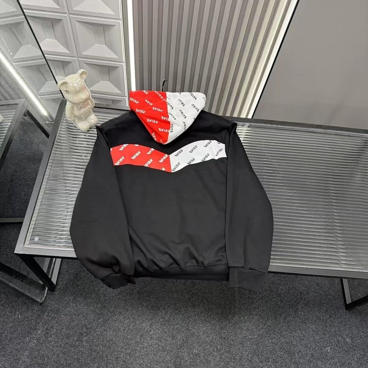EVISU hooded red and white hoodie | Loongbuymall