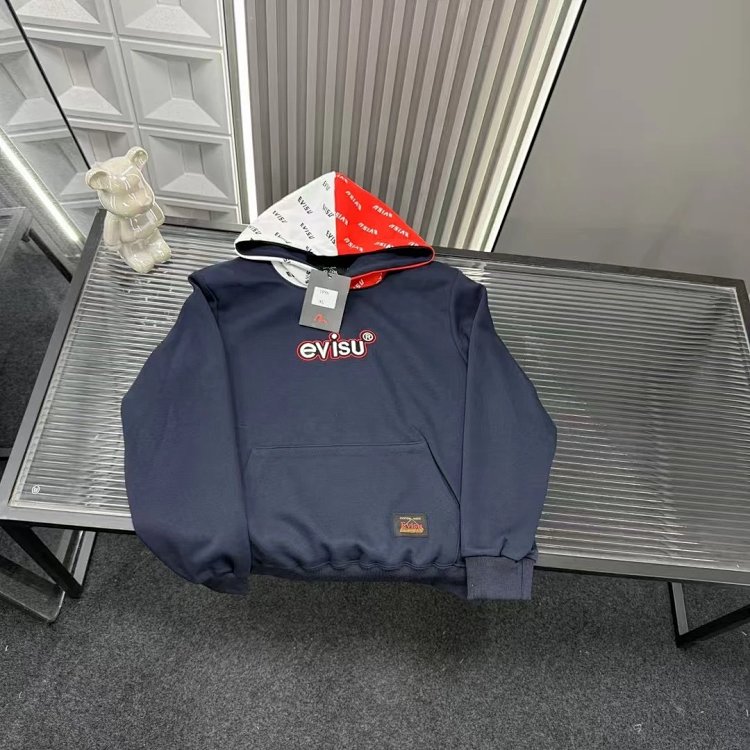 EVISU hooded red and white hoodie | Loongbuymall