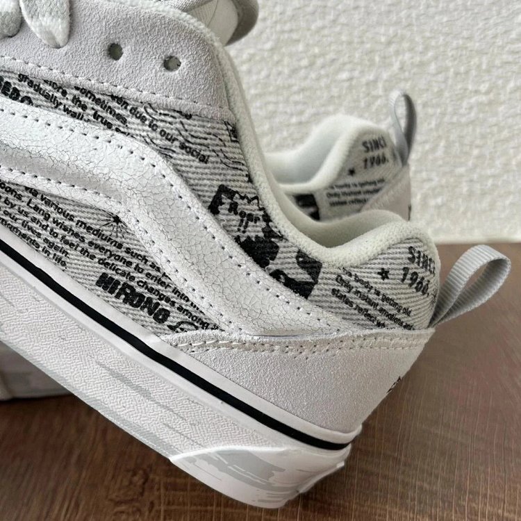 VANS Bubble Matt Ono Co branded Grey White Graffiti Casual Canvas Shoes | Loongbuymall