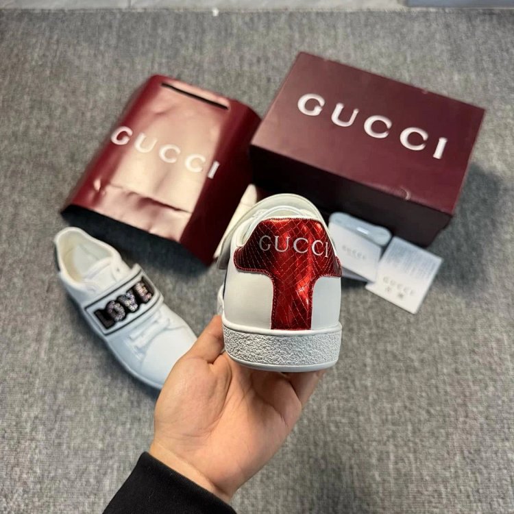 Gucci Bright Diamond Love Patch Casual Shoes Board Shoes | Loongbuymall