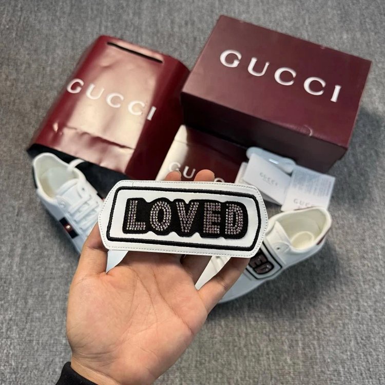 Gucci Bright Diamond Love Patch Casual Shoes Board Shoes | Loongbuymall