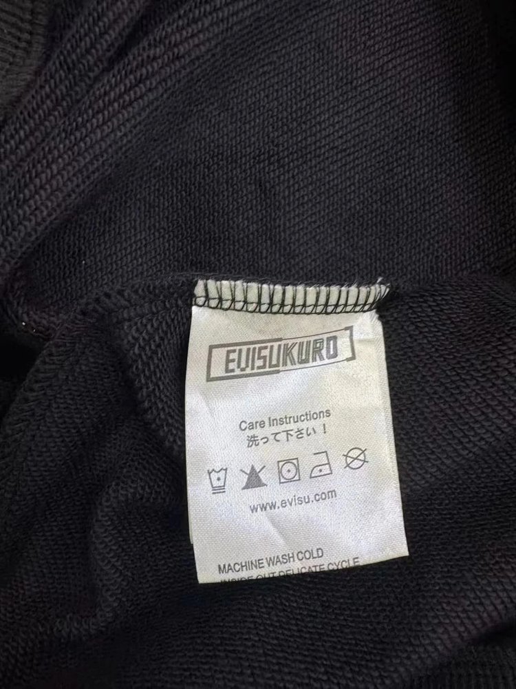 EVISU  Black gold hooded heavyweight hoodie | Loongbuymall