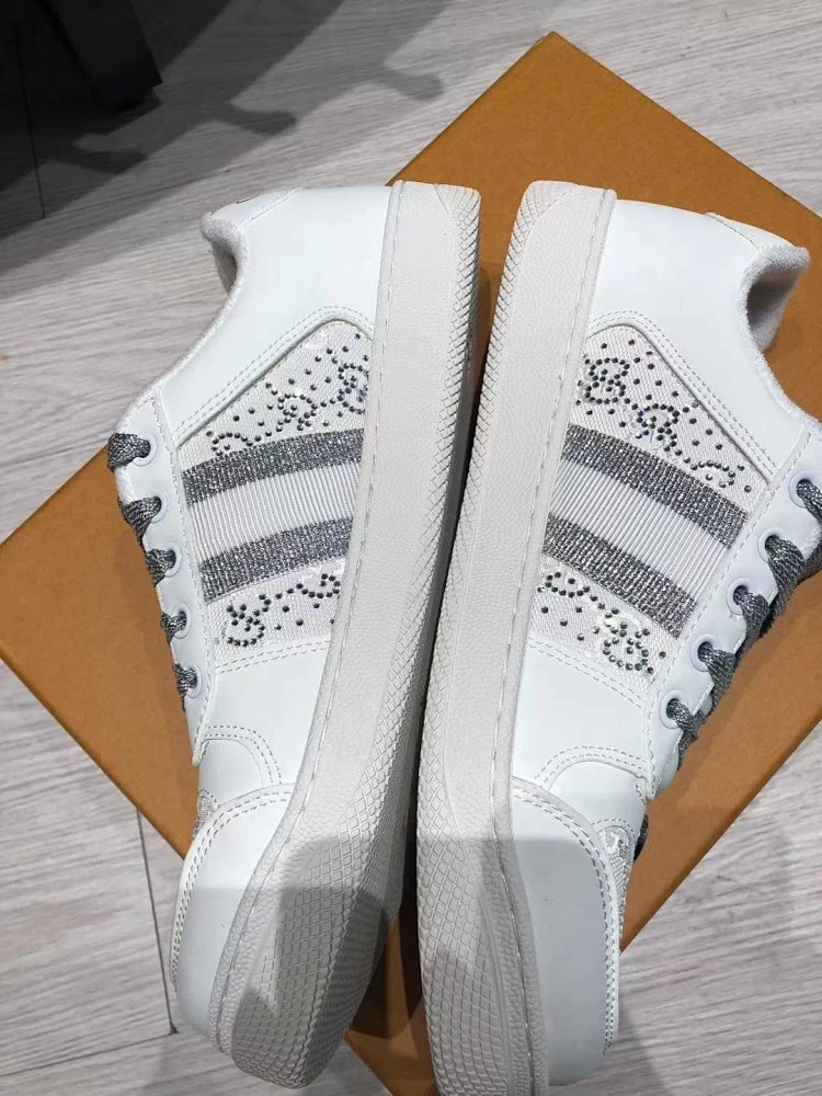 GUCCI dirty shoes, white rhinestone style fashionable board shoes | Loongbuymall