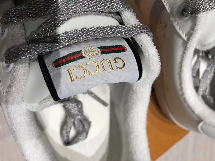 GUCCI dirty shoes, white rhinestone style fashionable board shoes | Loongbuymall