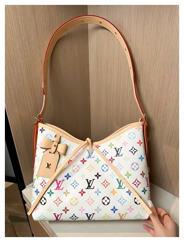 Louis Vuitton white tri colored CarryAll handbag | Loongbuymall