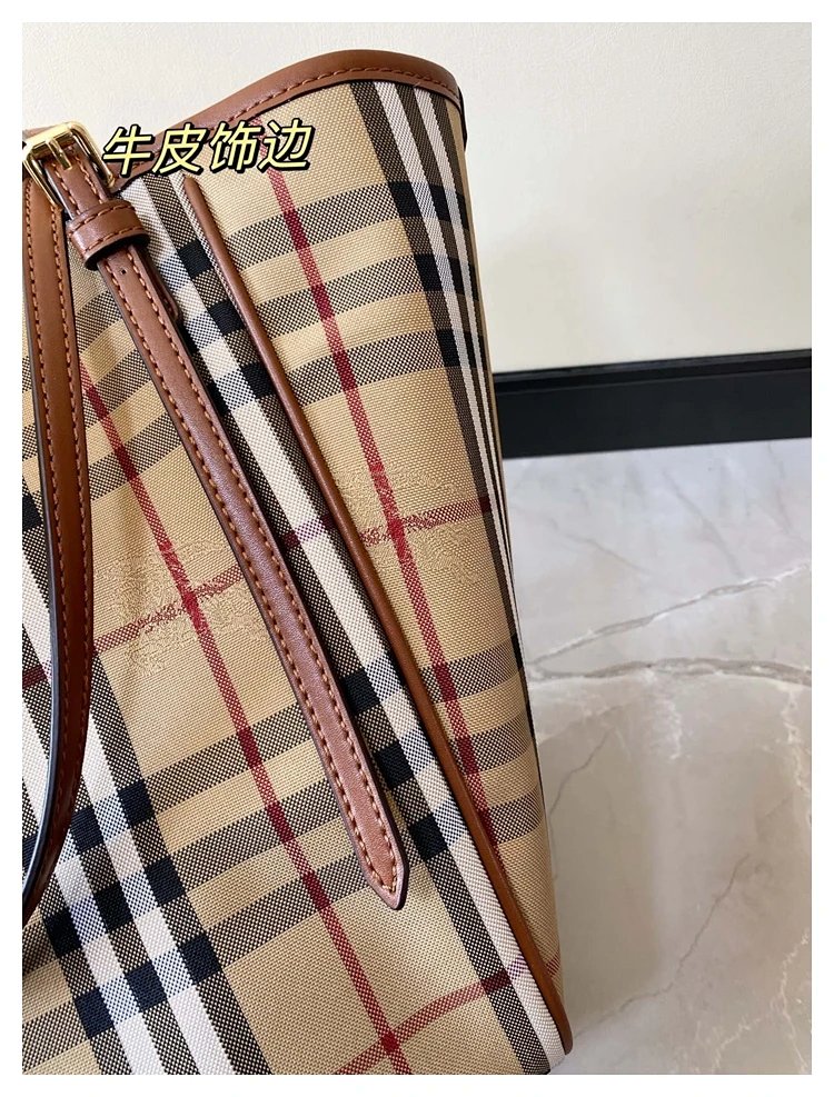 Burberry plaid pattern tote bag | Loongbuymall
