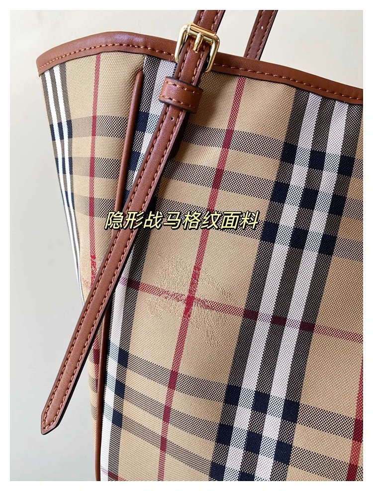 Burberry plaid pattern tote bag | Loongbuymall