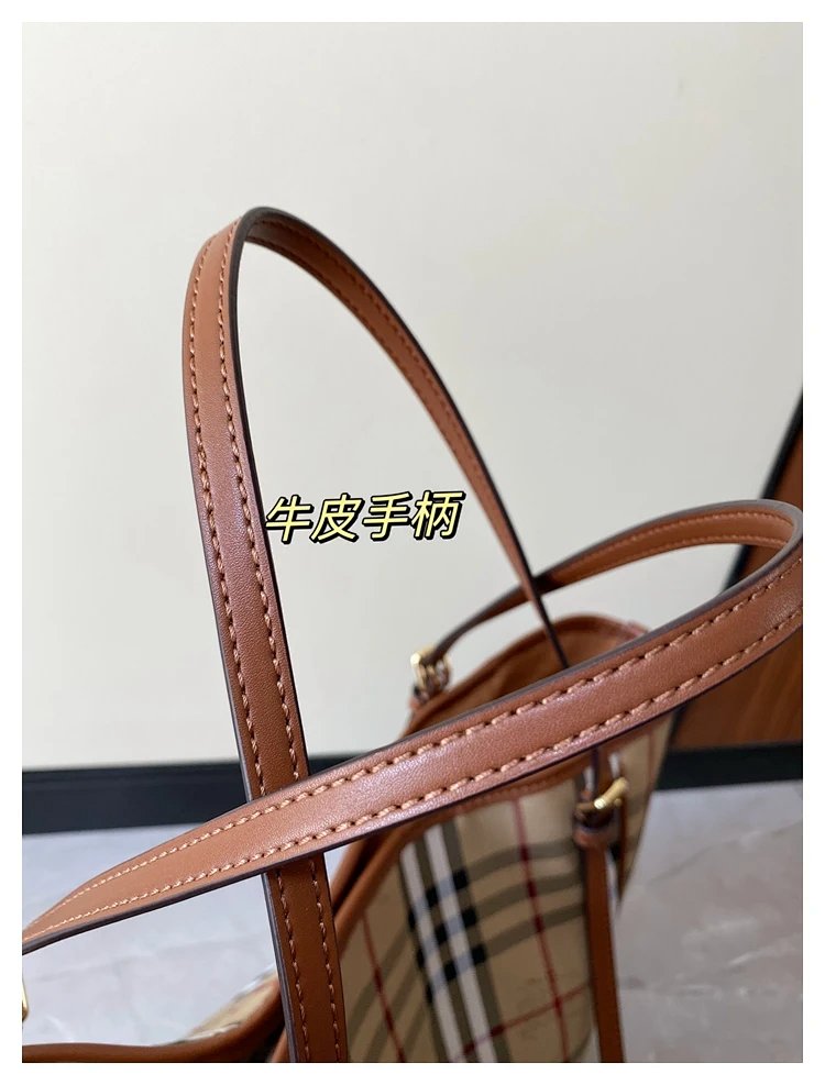Burberry plaid pattern tote bag | Loongbuymall