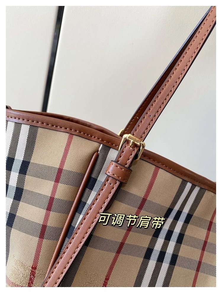 Burberry plaid pattern tote bag | Loongbuymall