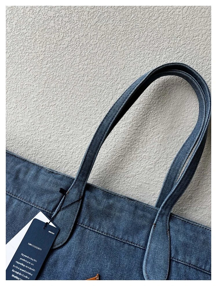 Ralph Lauren  Washed denim blue tote bag | Loongbuymall