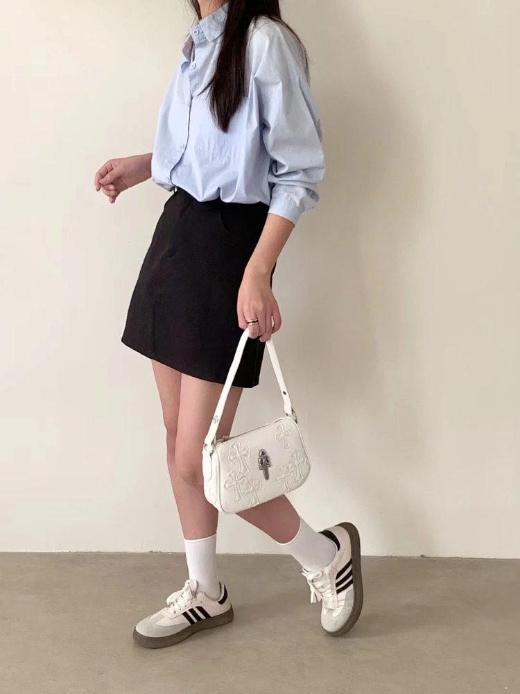 Chrome Hearts  Retro high-end lychee patterned shoulder bag | Loongbuymall