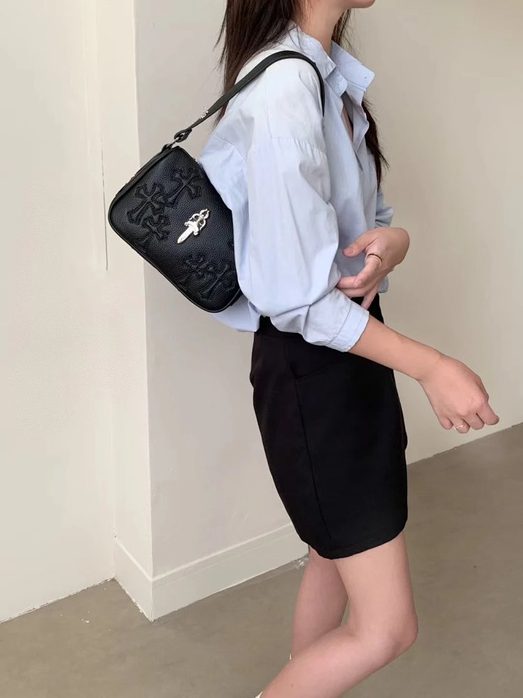Chrome Hearts  Retro high-end lychee patterned shoulder bag | Loongbuymall