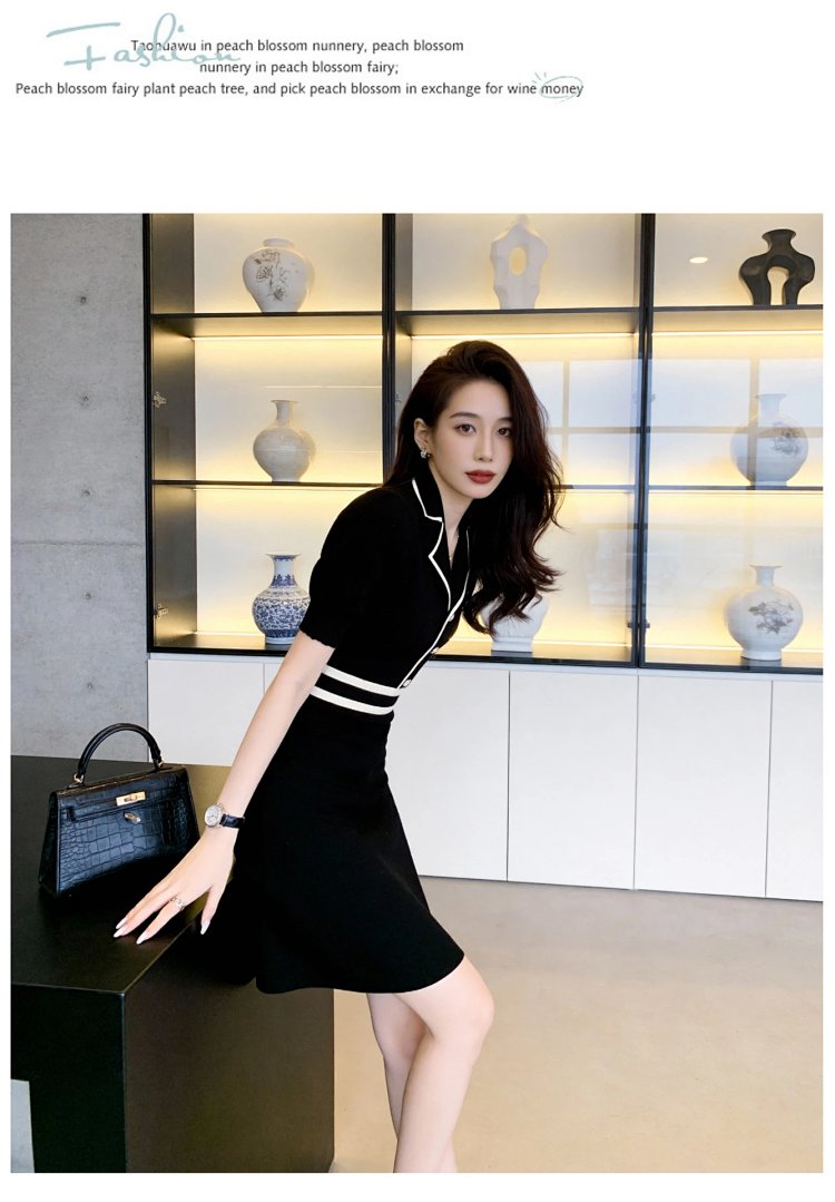 Summer Ice Silk Knitted French Dress | Loongbuymall