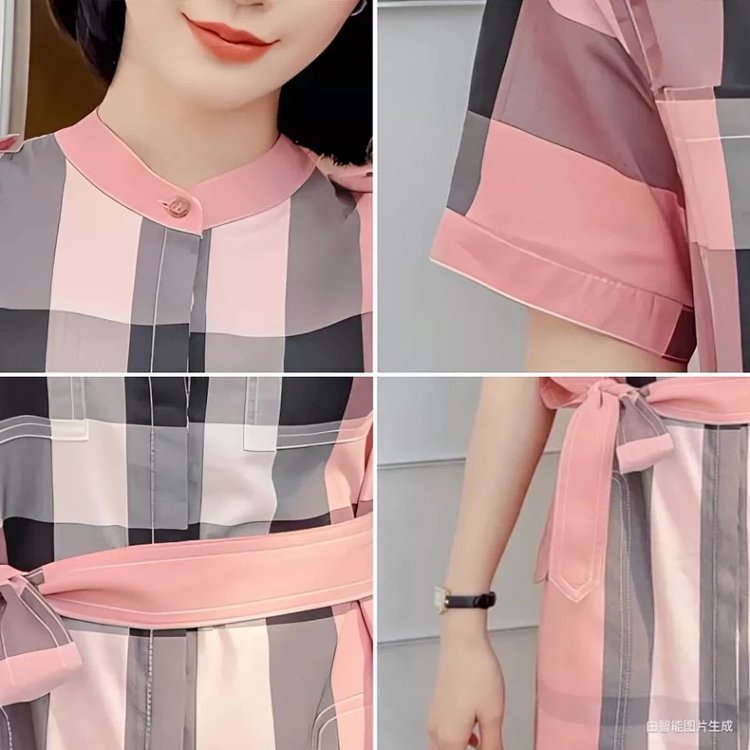 Burberry  British style casual mid length shirt skirt with floral patterns | Loongbuymall