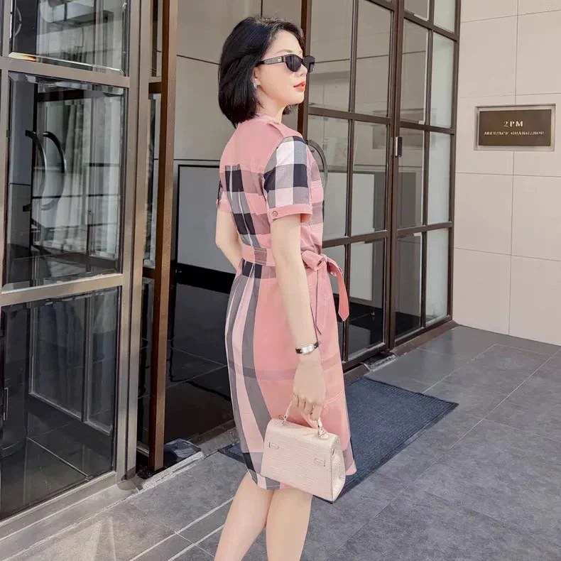 Burberry  British style casual mid length shirt skirt with floral patterns | Loongbuymall